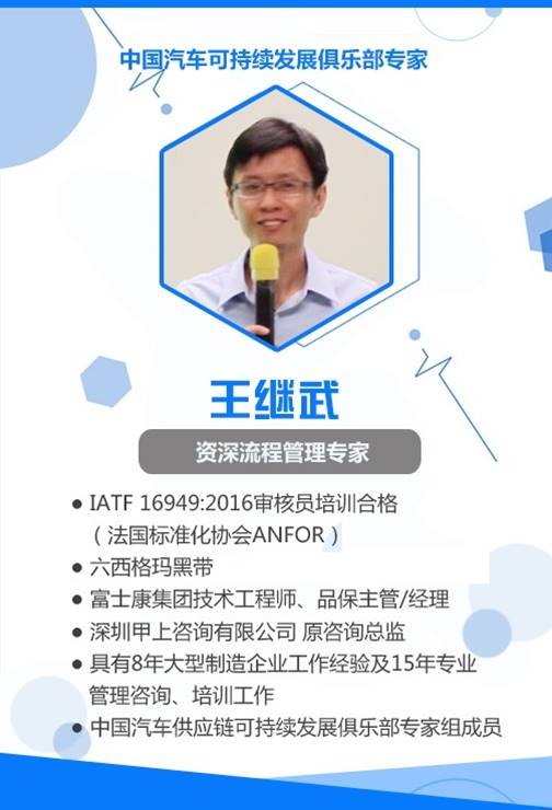 质量管理专家 王继武老师